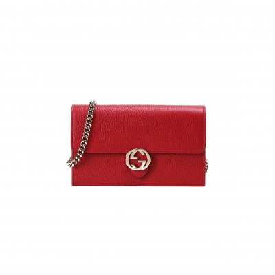 GUCCI DOLLAR CALFSKIN INTERLOCKING G CHAIN WALLET 510314 (20*13*6cm)